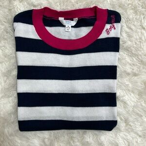 Time and Tru navy and white stripe sweater with pink trim